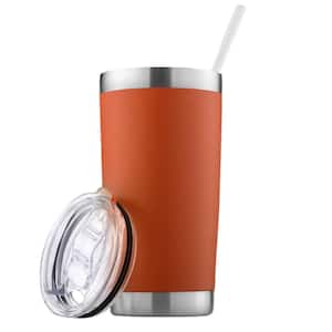 20 oz. Stainless Steel Insulated Tumbler with Lid and Straw - Orange