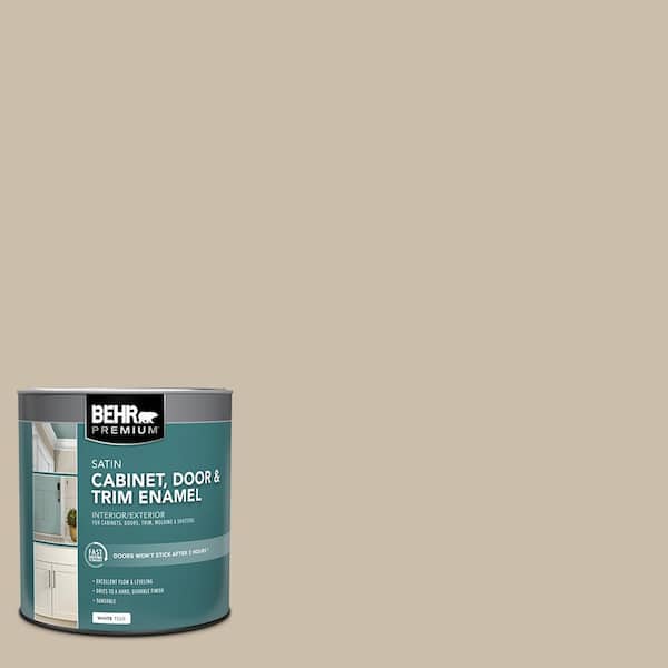 BEHR PREMIUM 1 qt. #HDC-AC-10 Bungalow Beige Satin Enamel Interior/Exterior Cabinet, Door & Trim Paint
