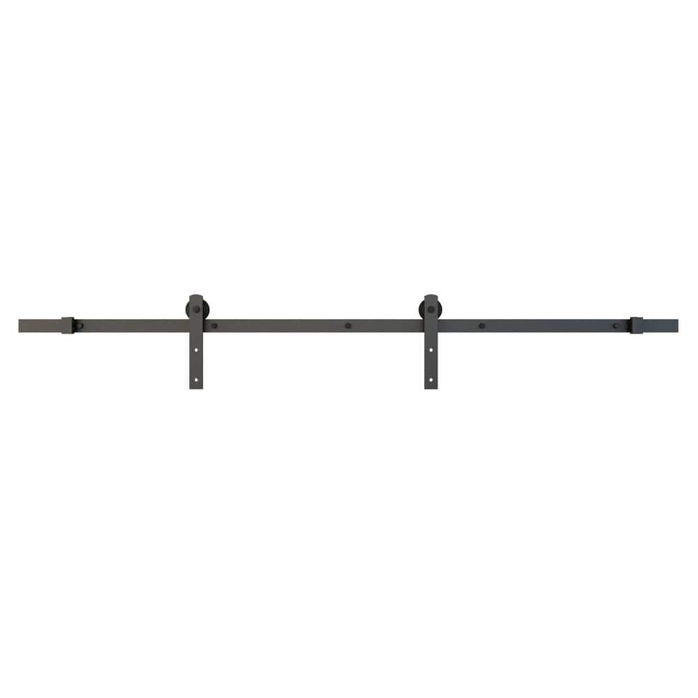78 in. Black Steel Finished Corral Rail System Barn Door Hardware Kit price history on PriceWatchPro