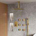 YAWWALK Thermostatic Shower System 7-Spray Ceiling Mount Square