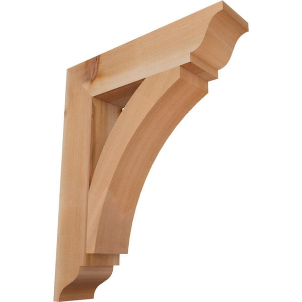 Ekena Millwork 3.5 in. x 22 in. x 18 in. Western Red Cedar Thorton Traditional Smooth Bracket