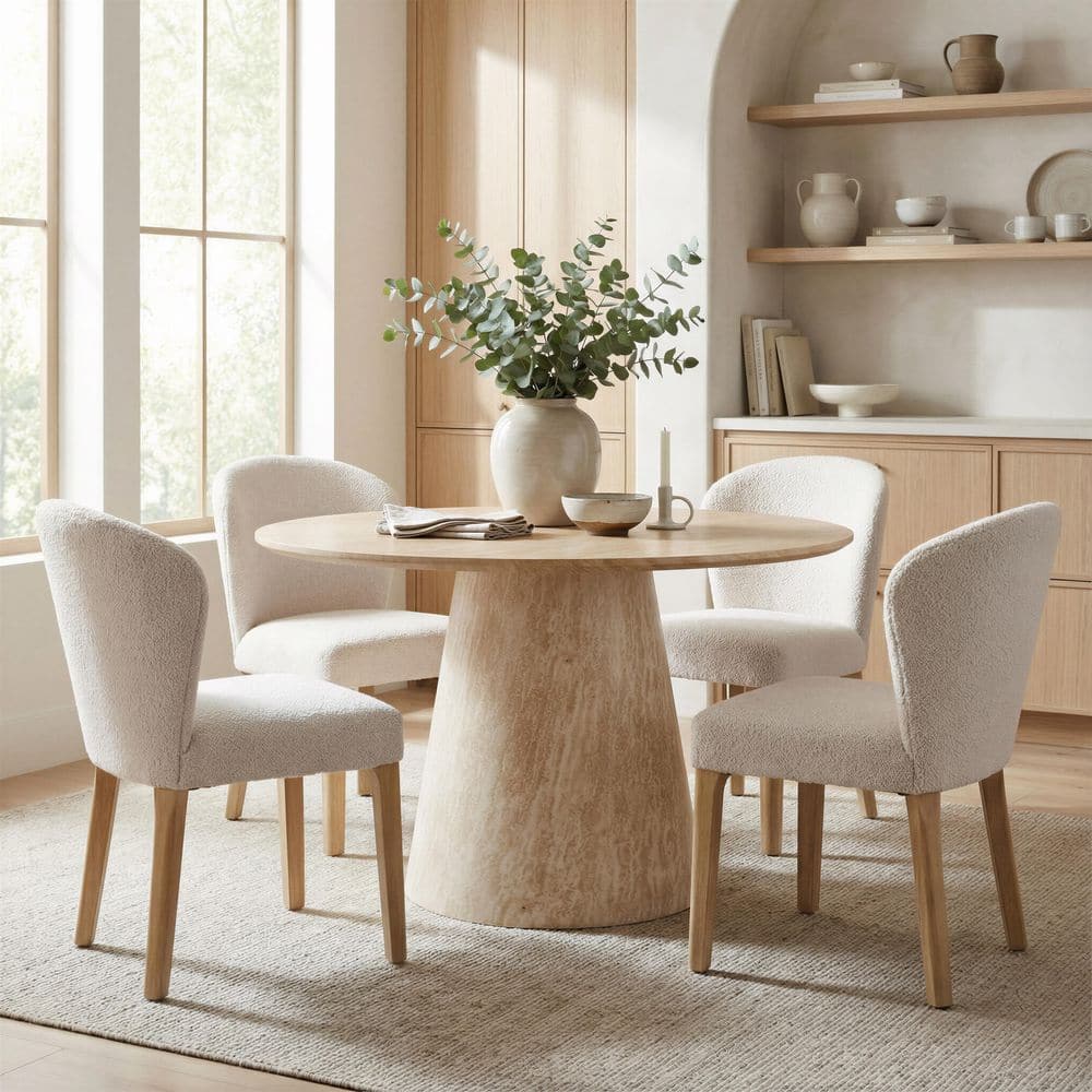 Mondstein Ivory Shearling Style Fabric Dining Chair (Set of 2) price history on PriceWatchPro