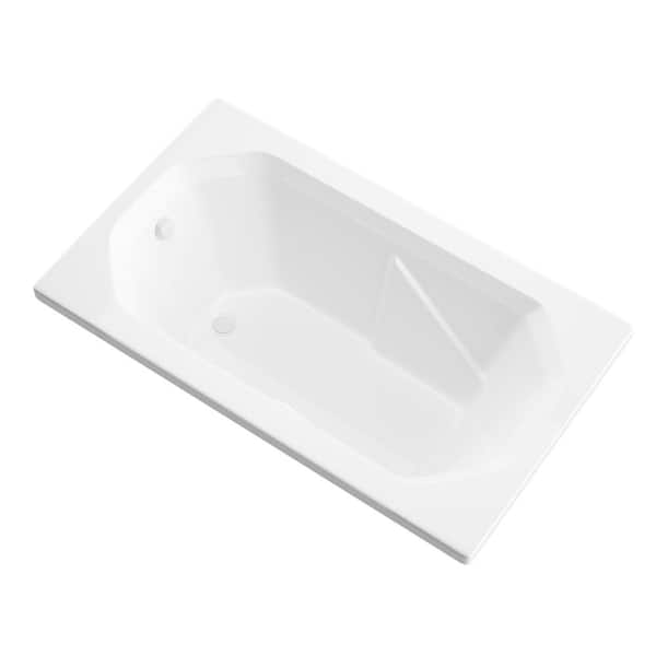 Universal Tubs Onyx 5 ft. Acrylic Center Drain Rectangular Drop-in Non-Whirlpool Bathtub in White