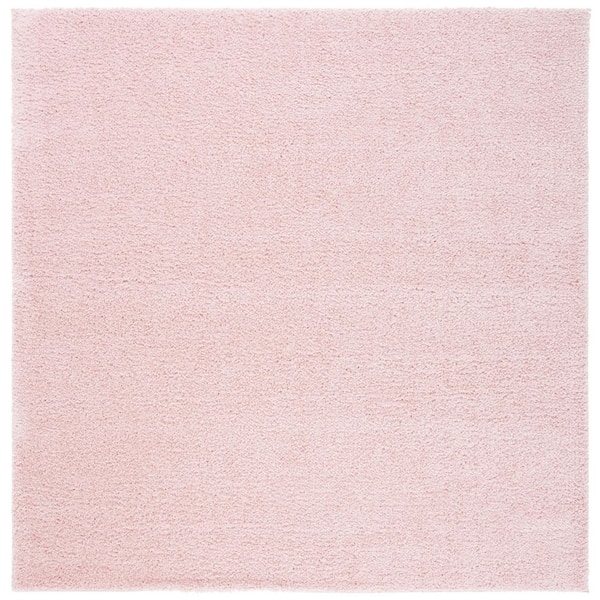 Decora Shaggy 7 ft. x 7 ft. Pink Flokati Solid Square Area Rug