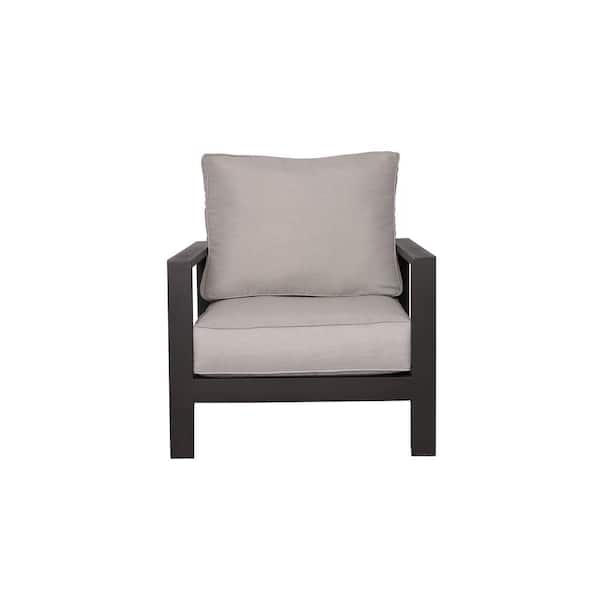 ENVELOR:Envelor Atlantis Weather Resistant Aluminum Outdoor Lounge Chair with Olefin Beige Cushions