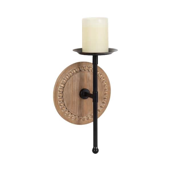 Letta Brown/Black Wood Wall Sconce