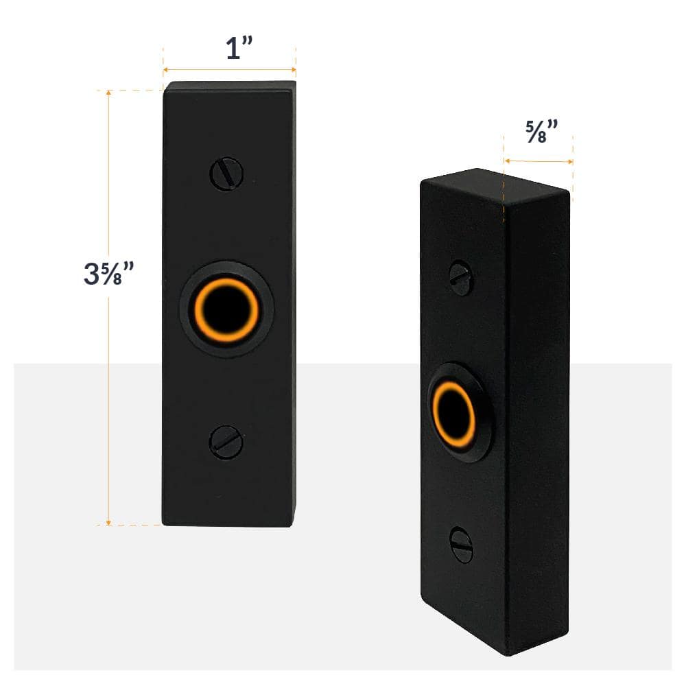 Black Rectangular Lighted Wired Metal Doorbell Button