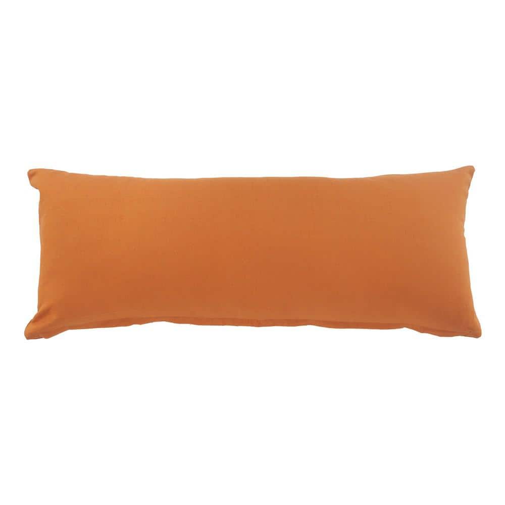 Cinnamon Embroidered Border Rectangular Lumbar Pillow, 14" x 36"