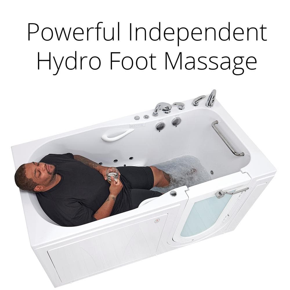 72'' x 36'' White Acrylic Walk-In Bathtub with Hydro Massage