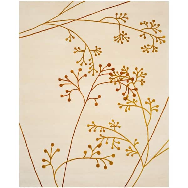 SAFAVIEH Soho Ivory/Orange 8 ft. x 11 ft. Floral Area Rug