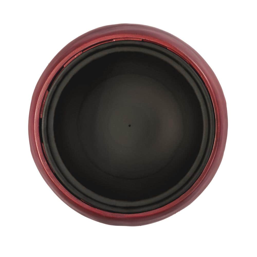 Maroon Round Wood Burning Fire Pit with Faux Concrete Base