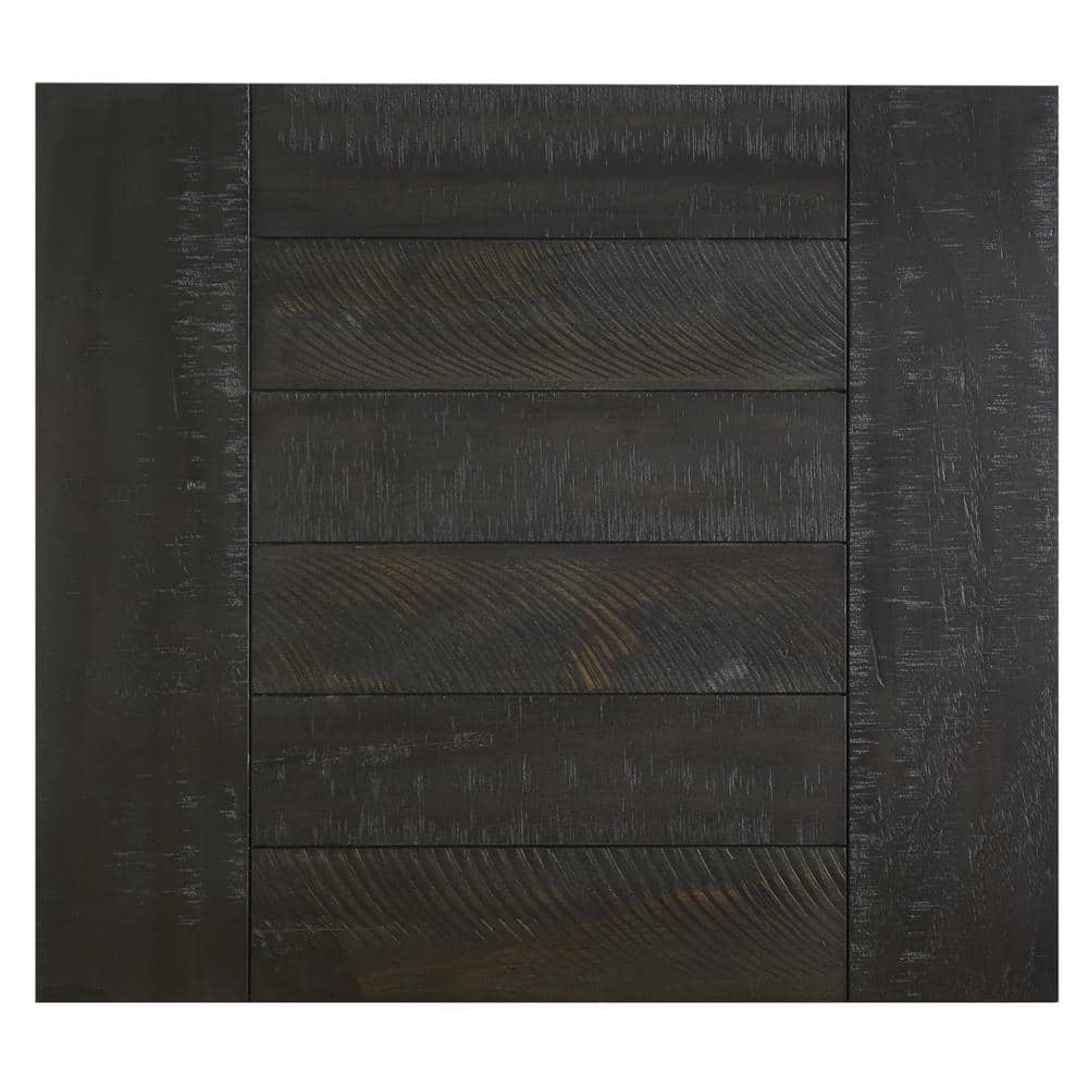 Noorbrook Black and Gray Rectangular Acacia Wood Table Set