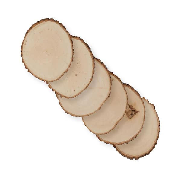 Walnut Hollow 1 in. x 13 in. x 13 in. Basswood Extra Large Round Live Edge Project Panel (6-pack)