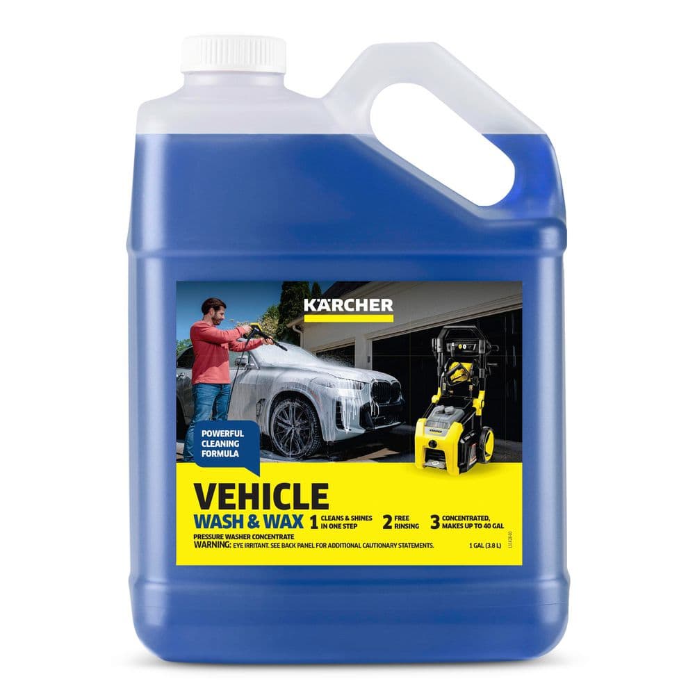 Karcher Vehicle and Wax Detergent for Pressure Washers, Makes 40 gal., Removes Dirt and Grime from Cars, Trucks, Bikes, Boats
