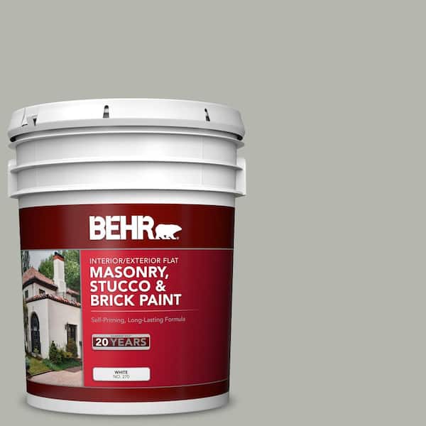5 gal. #PPU25-08 Heirloom Silver Flat Masonry, Stucco and Brick Interior/Exterior Paint
