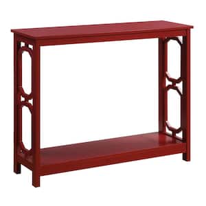 Omega 39.5 in. (L) Cranberry Red 31.5 in.(H) Rectangle Wood Console Table with Bottom Shelf