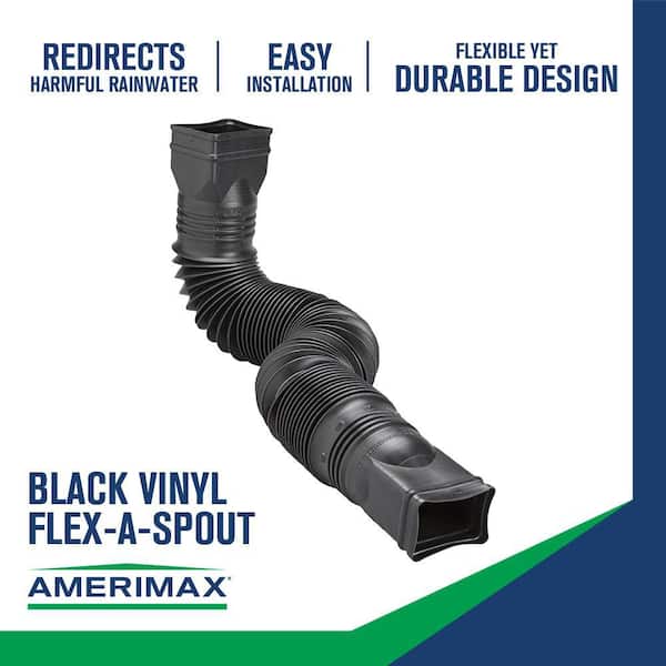 Amerimax Home Products - Flex A Spout 55 in. Black Vinyl Downspout Extension