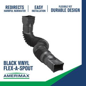 Flex-A-Spout Black Vinyl Downspout Extension