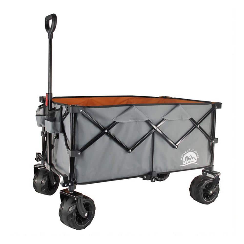 Natures Journey Collapsible Folding Camping Wagon, Grey/Orange