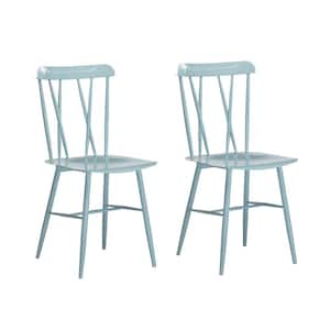 Savannah Metal Dining Chair, Light Blue (Set of 2)