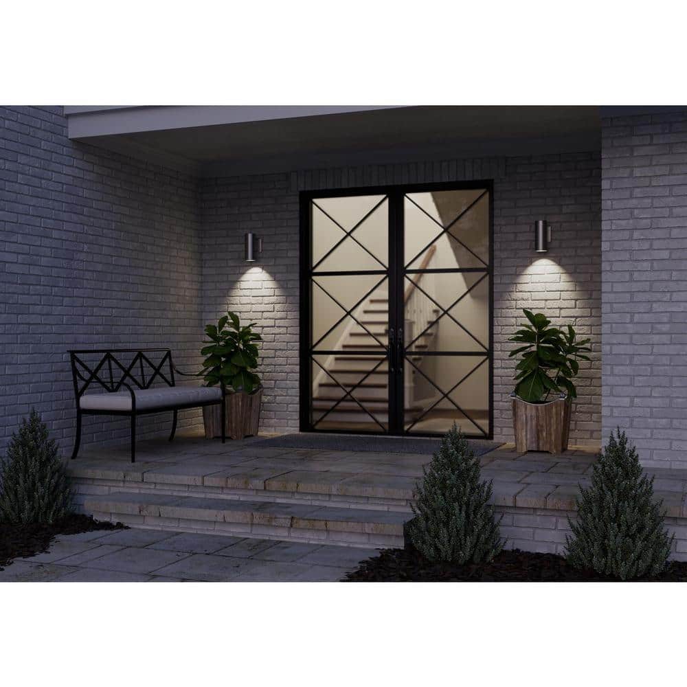 Satin Nickel Cylinder Dimmable LED Wall Sconce
