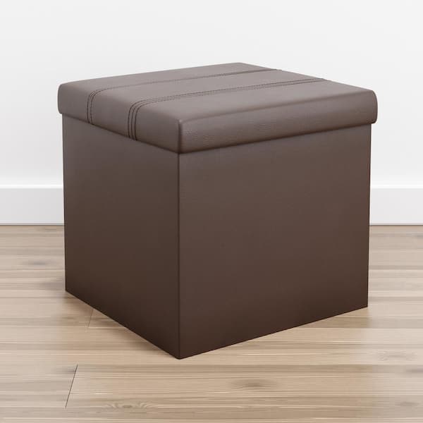 Faux Leather Ottoman Pouffe Large Storage Box Foot Stools 1 2 Seater Bench Seat Faux Leather Ottoman Pouffe Large Storage Box Foot Stools 1 2 Seater Bench Seat