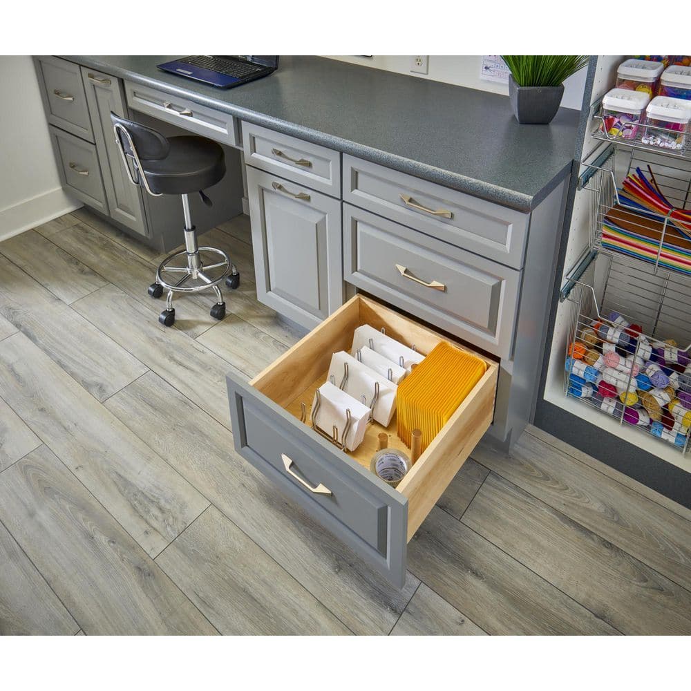 Natural Maple Adjustable Pegboard Drawer Organizer, 24.25"W x 21.25"D