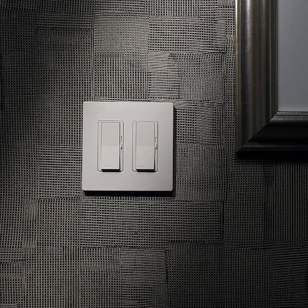 Claro 2 Gang Wall Plate for Decorator/Rocker Switches, Satin, Snow (SC-2-SW) (1-Pack)