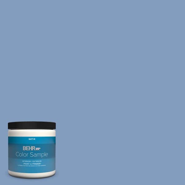 BEHR PREMIUM PLUS 8 oz. #PPU15-03 Dark Cobalt Blue Satin Enamel  Interior/Exterior Paint & Primer Color Sample B370316 - The Home Depot
