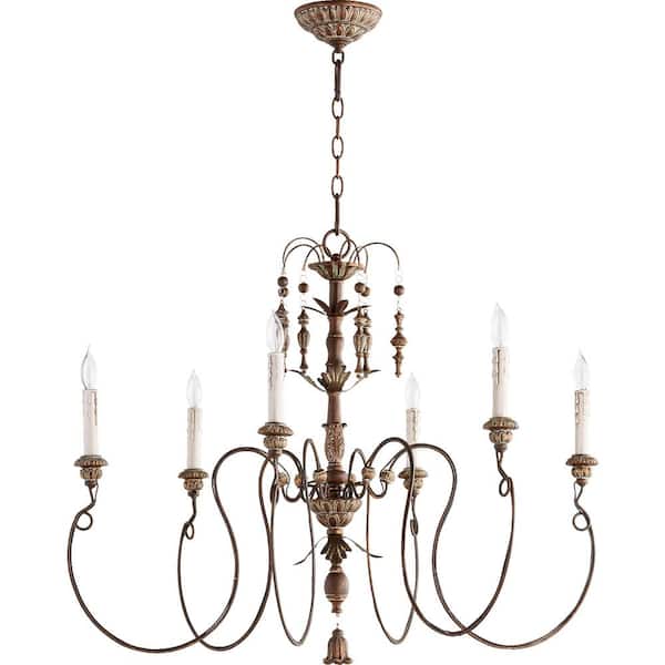 Salento 6- -Light Vintage Copper Chandelier
