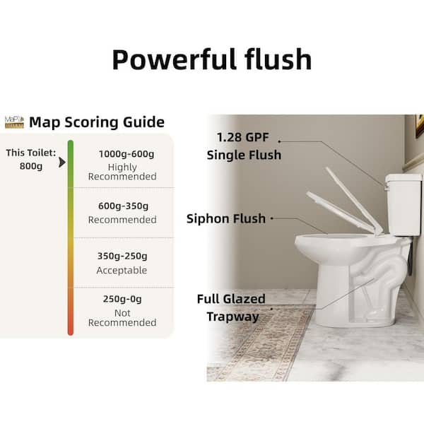 Tall Toilets for Seniors 21 in. 2-Piece Elongated White Ceramic High Toilet, 1.28 GPF Single Flush and 12 in. Rough-In