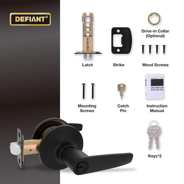 Defiant Olympic Matte Black Keyed Entry Door Handle 32LGX900B