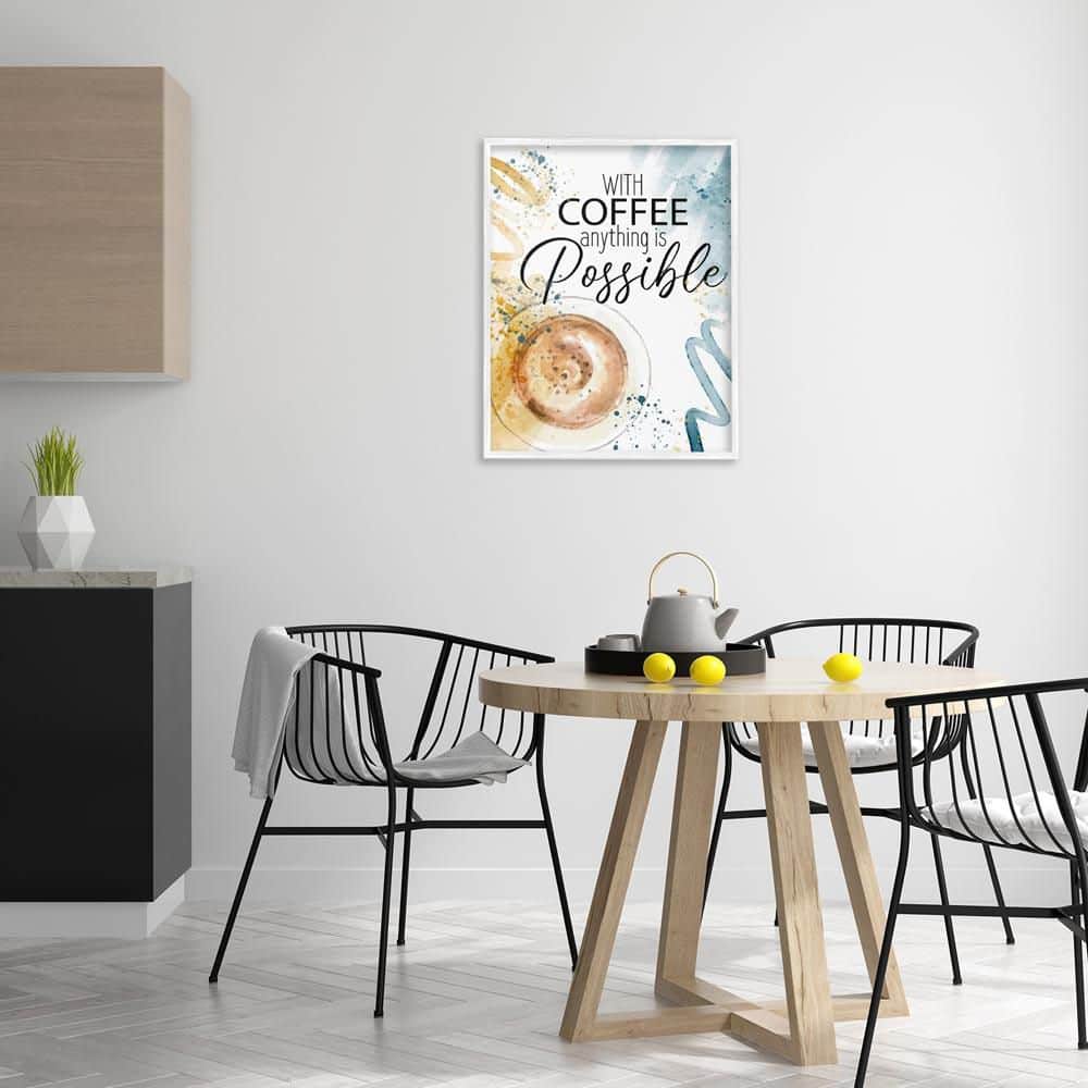 With Coffee Anything Possible by Kim Allen White Framed Typography Giclee Art Print 30 in. x 24 in. price history on PriceWatchPro