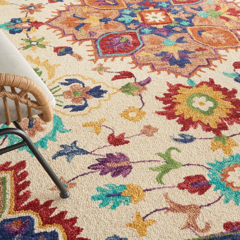 Multicolor 8' x 10' Handmade Wool Tufted Area Rug