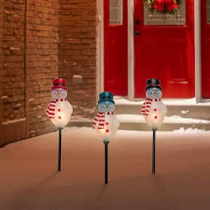 Set of 3 Snowmen Christmas Pathway Markers 16 in.