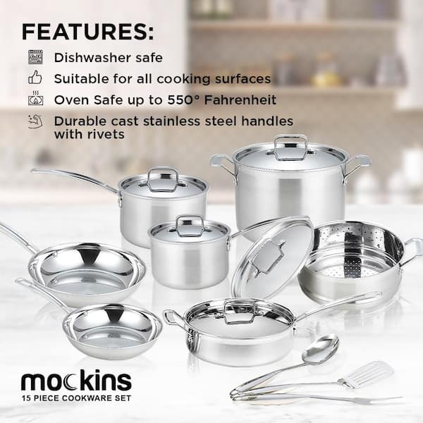 Metal Finish Cookware Traditional Kitchenware Quality Round Karahi Set With Lids 