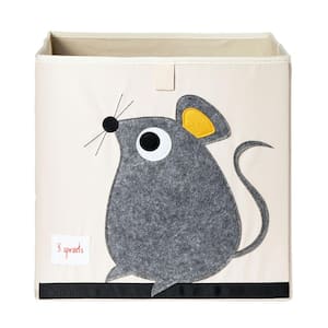 Gray Mouse Children's Foldable Fabric Storage Cube Box Soft Toy Bin