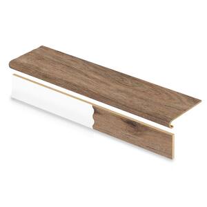 Edwards Oak/Ace Lane Wood/Thistle Creek 47in.Lx12.15in.Wx1.69in.T Vinyl Stair Tread and Reversible Riser Kit Adhesive