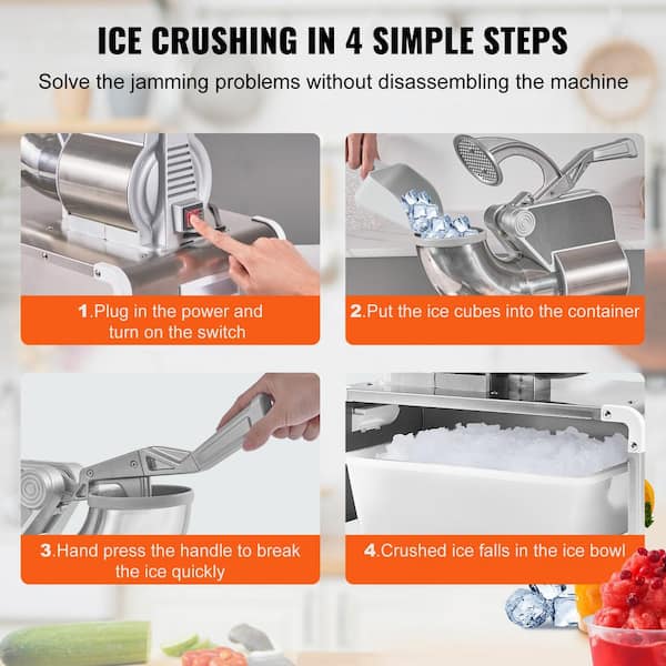 Ice Crushers for Home Use, with 4 Ice Cube Molds, Manual Ice Shaver Thick  Blade, Safe and Labor Saving, Shaved Ice Crusher, for Making Drinks