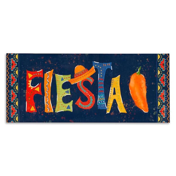 Stupell Industries Fiesta with Spicy Pepper by Veronique Charron Gallery Wrapped Unframed Food Graphic Art Print 20 in. x 48 in.