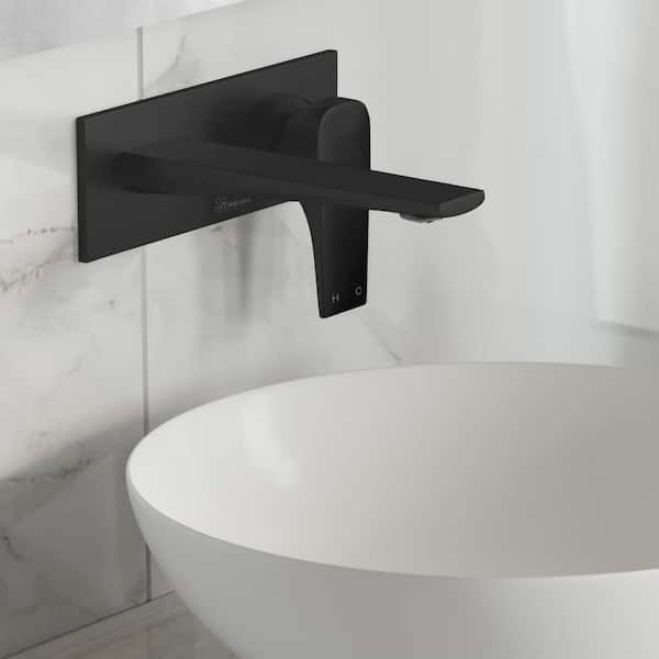Swiss Madison Monaco Single Handle Wall-Mount Bathroom Faucet in Matte Black