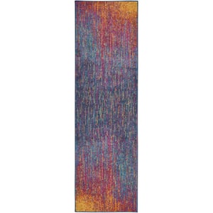 Passion Multicolor 2 ft. x 8 ft. Abstract Geometric Contemporary Kitchen Runner Area Rug