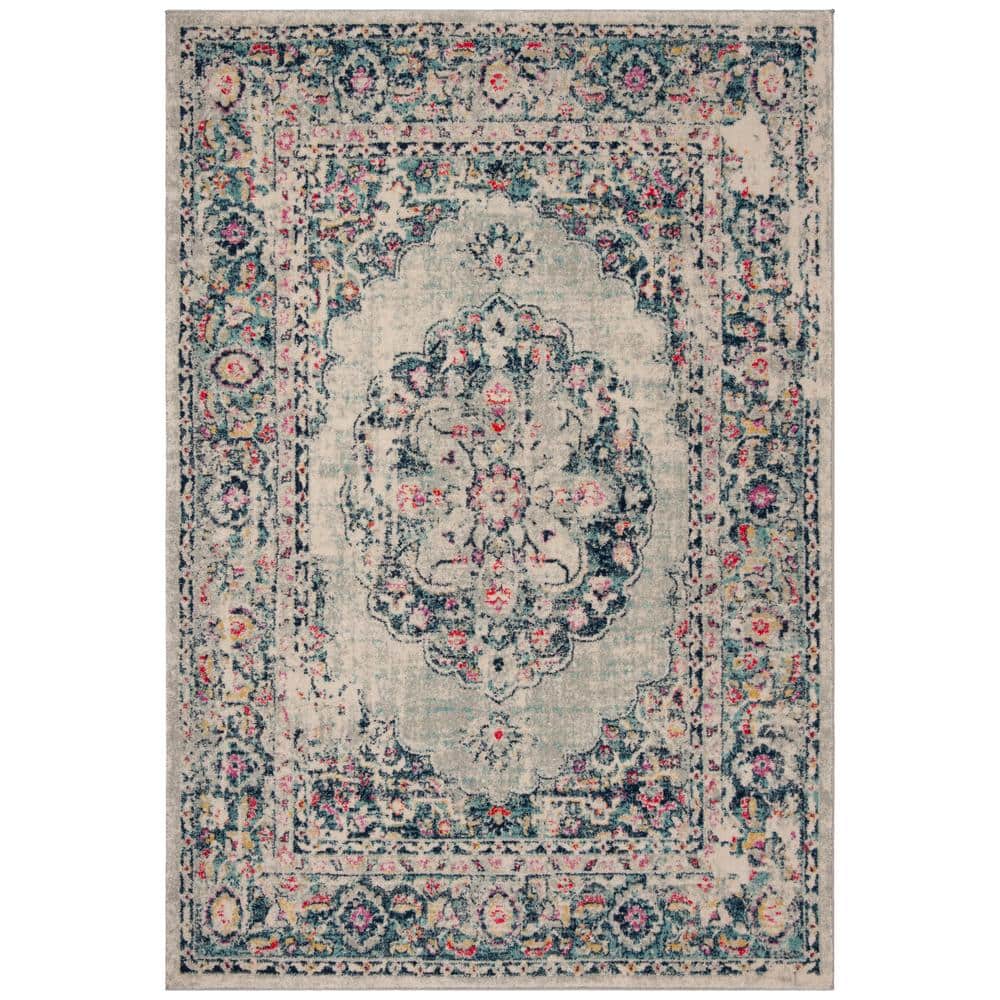 Reversible Easy-Care Synthetic Gray Rectangular Area Rug