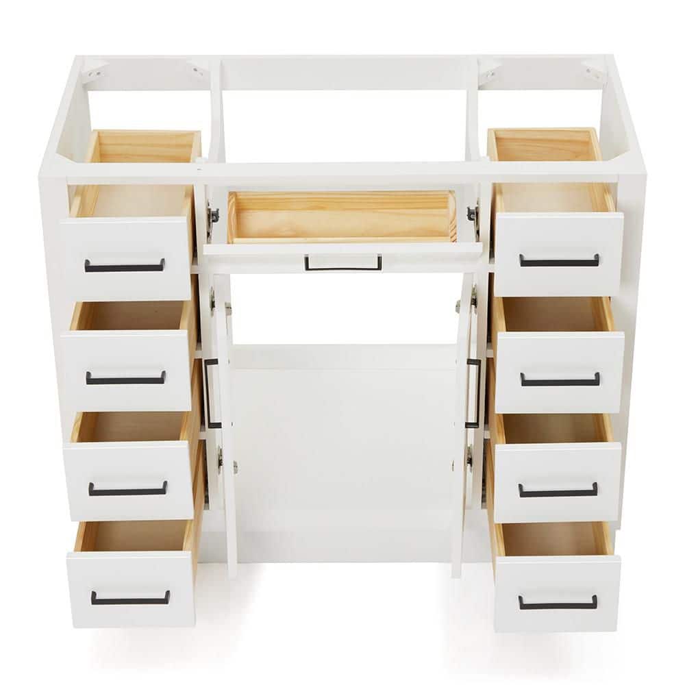 42'' White Wood Freestanding Single Bathroom Vanity Base