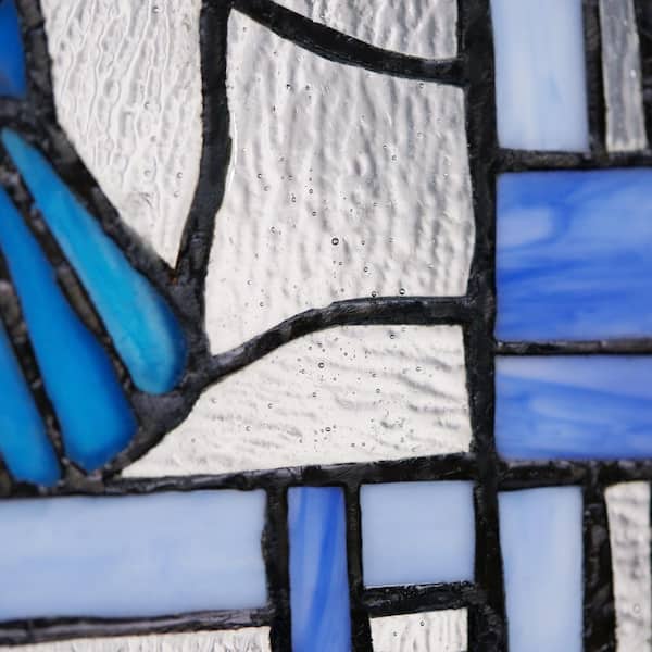 River of Goods Blue Jay Stained Glass Window Panel 20157