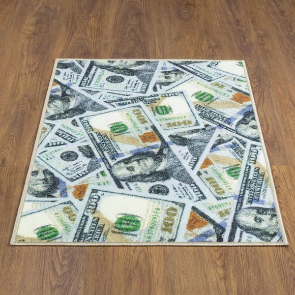 Details about   Dollar Bill Runner Rug,Multicolor 27" X 36" Floor Mat Non-slip Rubber Backing 