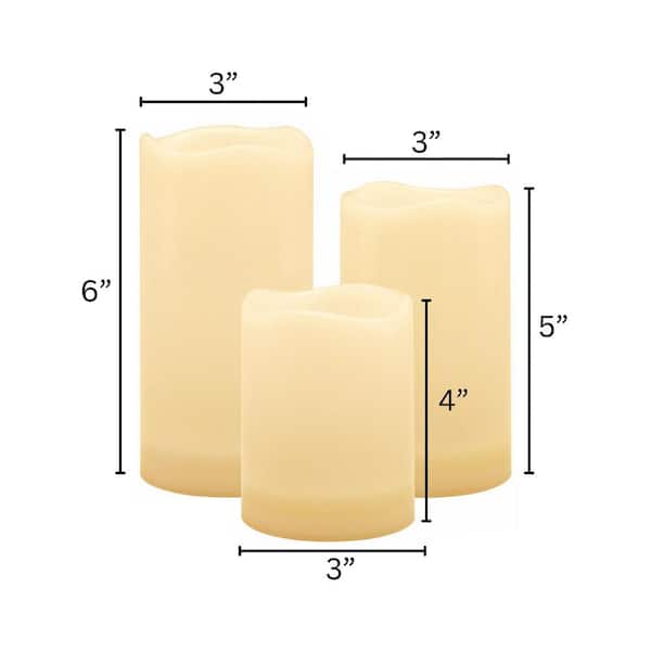 LUMABASE Outdoor Solar Powered White LED Candles - Set of 3 29103