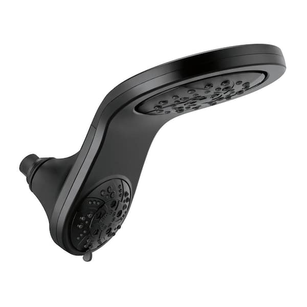 Delta HydroRain TwoinOne 5Spray 6 in. Double Wall Mount Fixed Shower Head in Matte