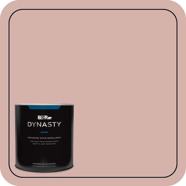 BEHR DYNASTY 1 qt. #S170-3 Castilian Pink One-Coat Hide Satin Enamel Interior Stain-Blocking Paint and Primer