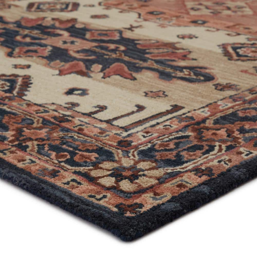 Hand-Tufted Blue and Beige Wool Medallion 8' x 10' Rug